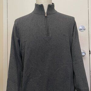 Michael Kors 1/2 Zip Gray Sweater Pullover Men’s XL Long Sleeve